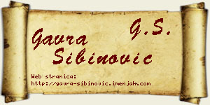 Gavra Sibinović vizit kartica